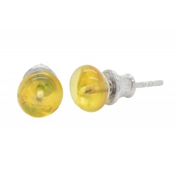 Boucle d'oreille ambre forme boule