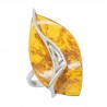Bague argent et ambre couleur miel