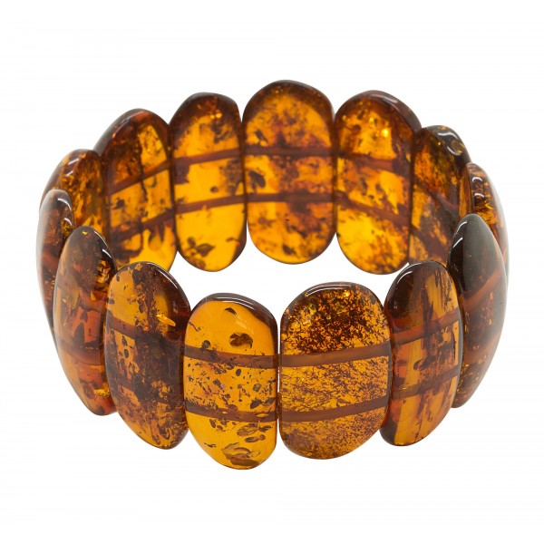 Bracelet en ambre naturel couleur cognac