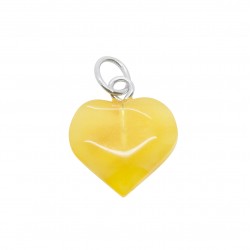 Petit coeur d'ambre couleur blanc