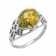 Vintage green amber ring