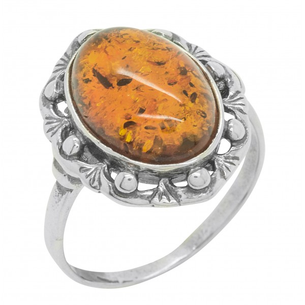 Vintage cognac amber ring 