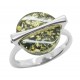 Bague en Ambre naturel vert et Argent 925/1000