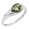 Bague Ambre vert et Argent 925/1000