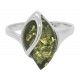 Bague en Ambre naturel couleur vert et Argent 925/1000