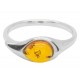 Bague Ambre cognac et Argent 925/1000