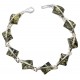 Bracelet Argent et ambre vert naturel