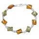 Bracelet Argent et ambre multicolore