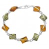 Bracelet Argent et ambre multicolore
