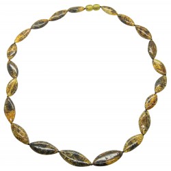 Collier adulte en ambre vert naturel