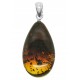 Pendentif en Ambre forme goutte d'eau