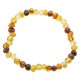 Bracelet adulte perle d'ambre multicolore