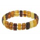 Bracelet adulte d'ambre multicolore brut