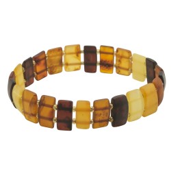 Bracelet adulte d'ambre multicolore brut