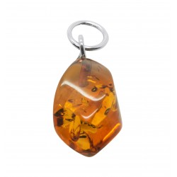 Petit pendentif femme en Ambre Baltique couleur cognac