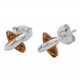 Boucle d'oreille Argent et ambre cognac