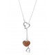 Collier en Argent et Ambre miel en forme coeur 