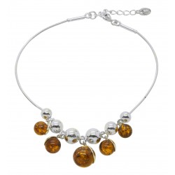 Bracelet in Amber cognac and Silver 925/1000