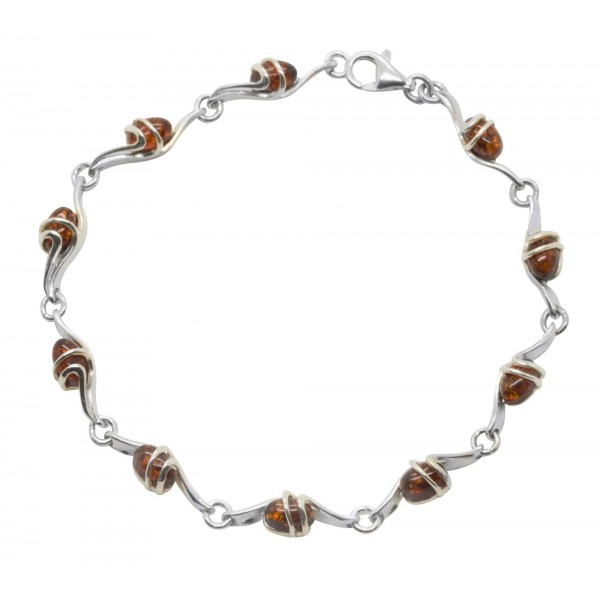 Bracelet en Argent et Ambre design