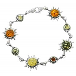 Bracelet Soleil en Argent et Ambre
