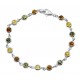 Bracelet en Ambre multicolore et Argent 925/1000