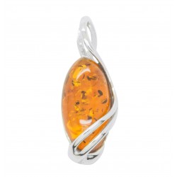 Pendentif Argent et Ambre naturel 