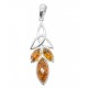 Pendentif ambre cognac et argent 925/1000