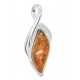 Pendentif ambre cognac et argent 925/1000