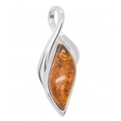 Pendentif ambre cognac et argent 925/1000