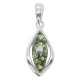 Pendentif ambre vert et argent 925/1000
