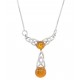 Collier en Argent et Ambre cognac