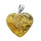 Gros Coeur d'Ambre vert et Argent
