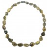 Collier Ambre multicolore forme olive taillé