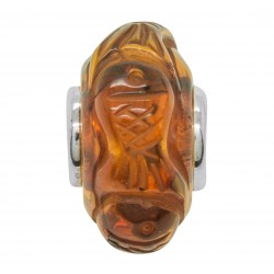 Perle en Ambre cognac style Pandora -Poisson