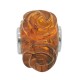 Perle en Ambre cognac style Pandora - Fleur Rose