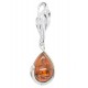 Pendentif ambre cognac et argent 925/1000