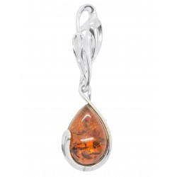 Pendentif ambre cognac et argent 925/1000