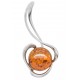 Pendantif Fleur en Ambre cognac