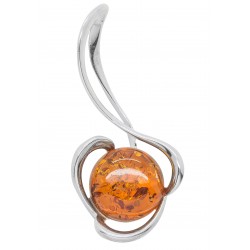 Pendantif Fleur en Ambre cognac