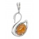 Boucle d'oreille Ambre cognac et Argent 925/1000