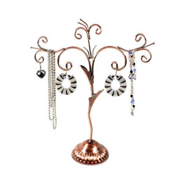 Old-fashioned jewelry tree display stand, Copper