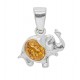 Pendentif en Ambre et argent 925/1000 en forme d'otarie