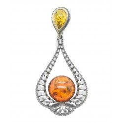Pendentif ambre et argent 925/1000