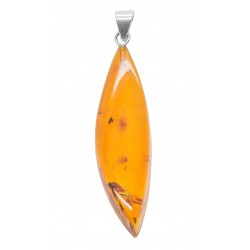 Pendentif en ambre miel et argent