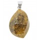 Pendentif ambre vert et argent