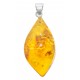 Pendentif en ambre miel et argent