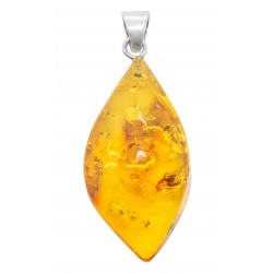 Pendentif en ambre miel et argent