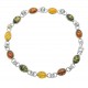 Bracelet en Ambre multicolore et Argent 925/1000
