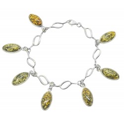 Multicolored Amber Bracelet and Silver 925/1000