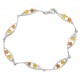 Bracelet en Ambre multicolore et Argent 925/1000
